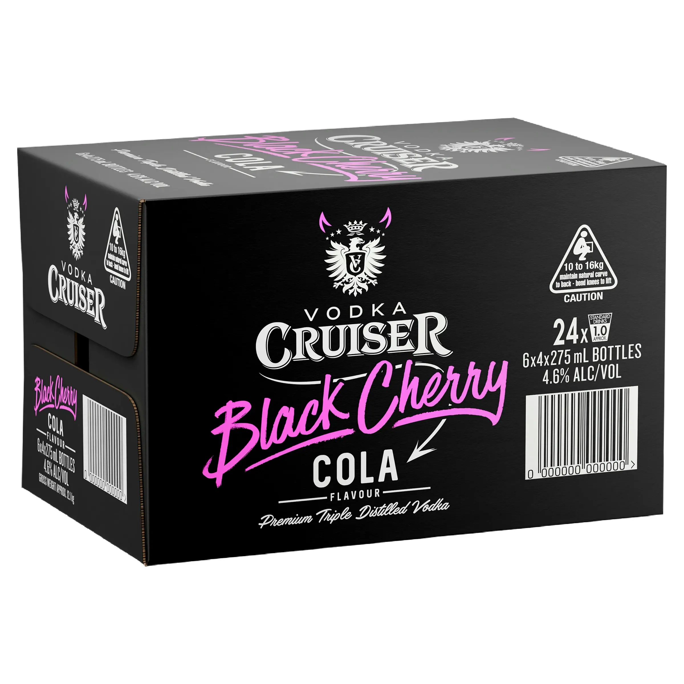 Vodka Cruiser Black Cherry Cola 4.6% 24 x 275ml Bottles