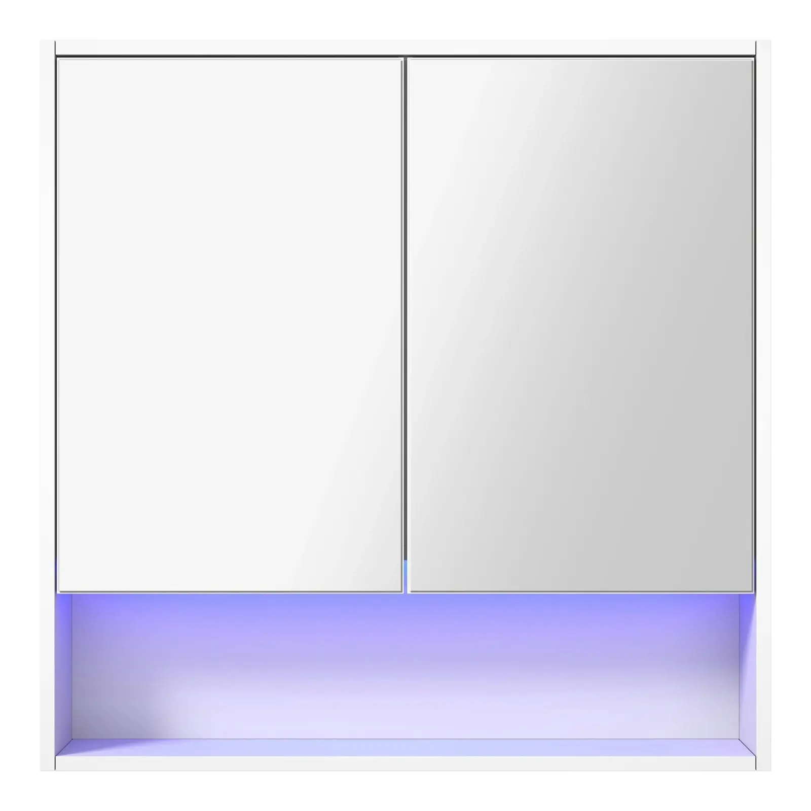 Welba Bathroom Mirror Cabinet LED Light Medicine Shaving Wall Storage 750x750mm