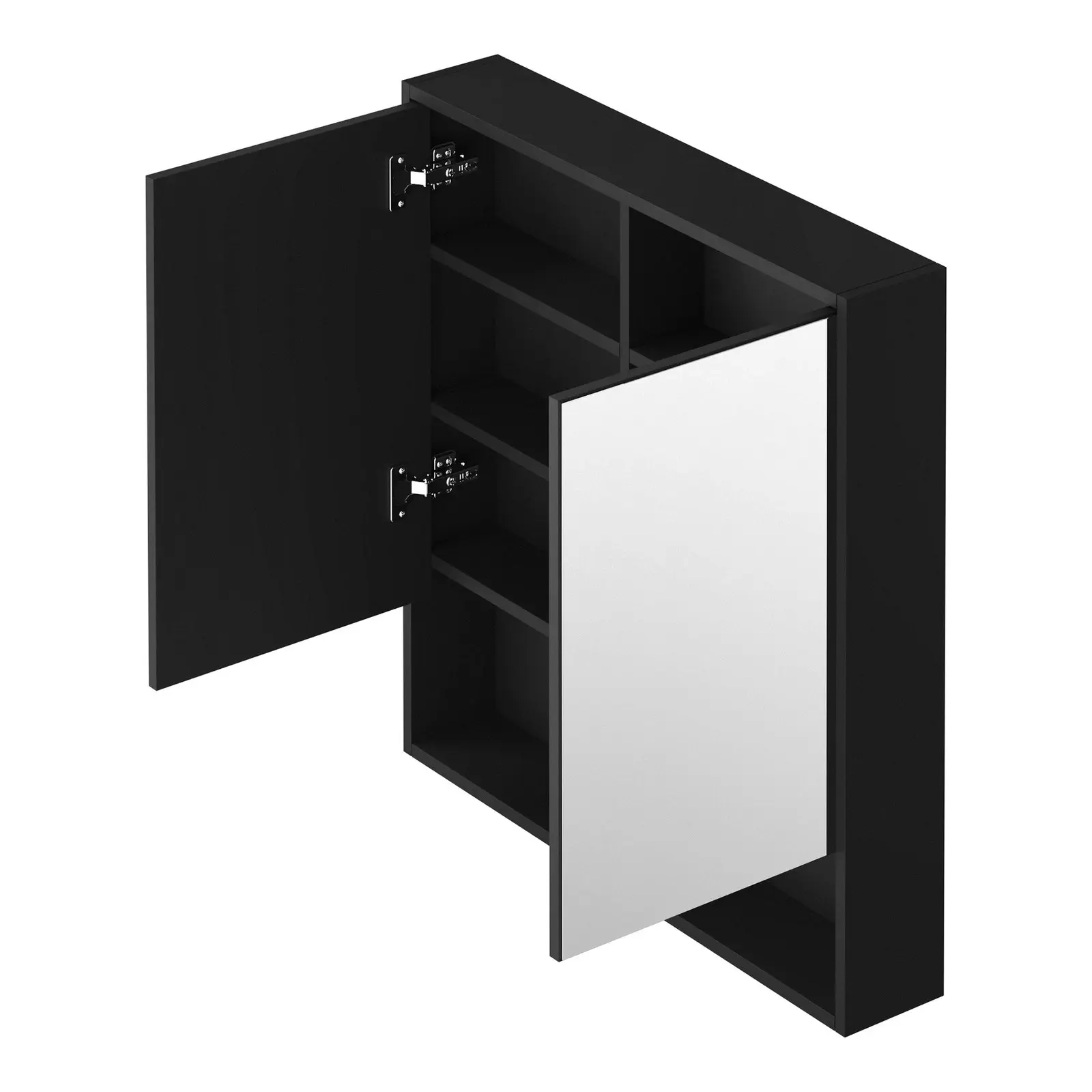 Welba Bathroom Mirror Cabinet LED Medicine Shaving Wall Storage 750x750mm Black