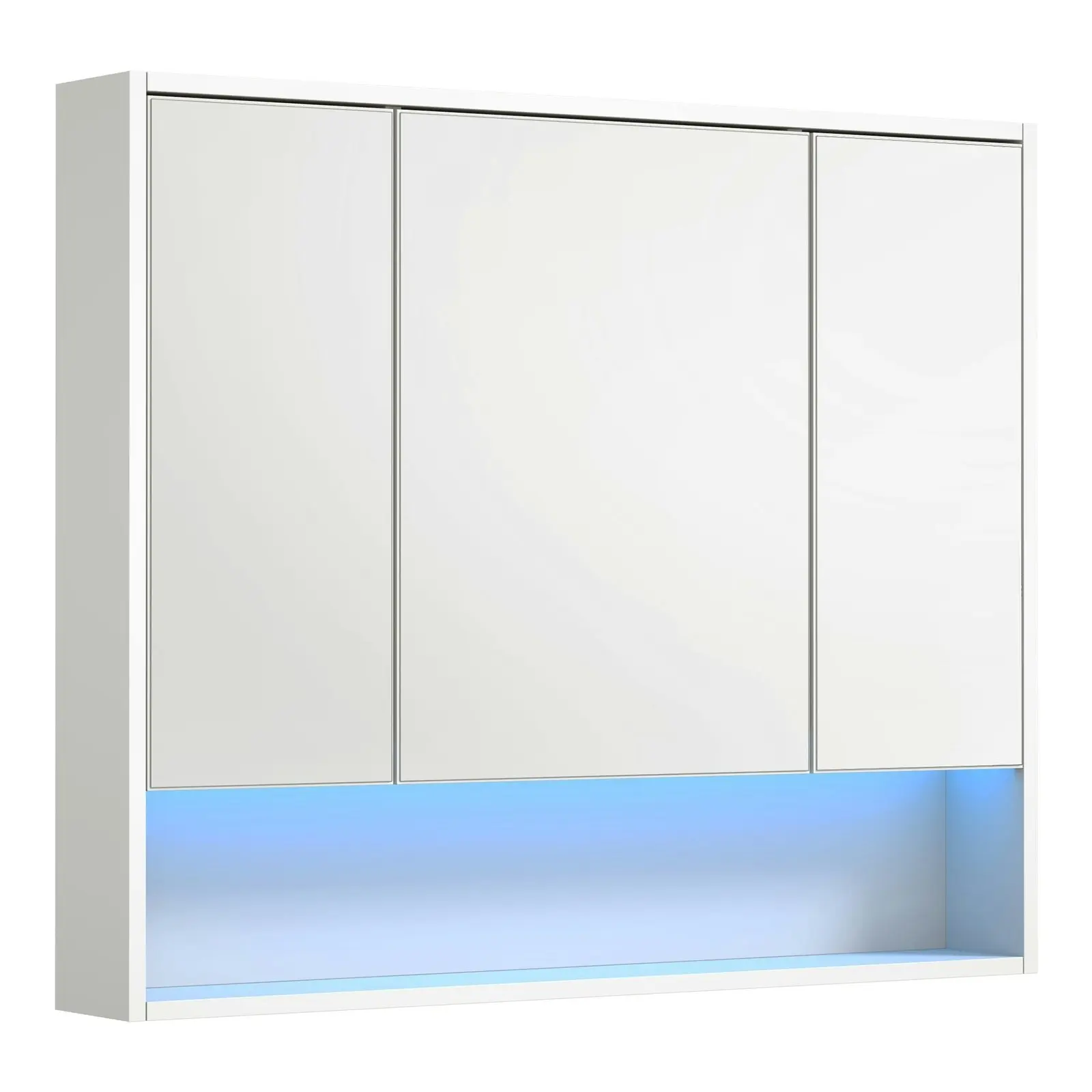 Welba Bathroom Mirror Cabinet LED Light Medicine Shaving Wall Storage 900x750mm