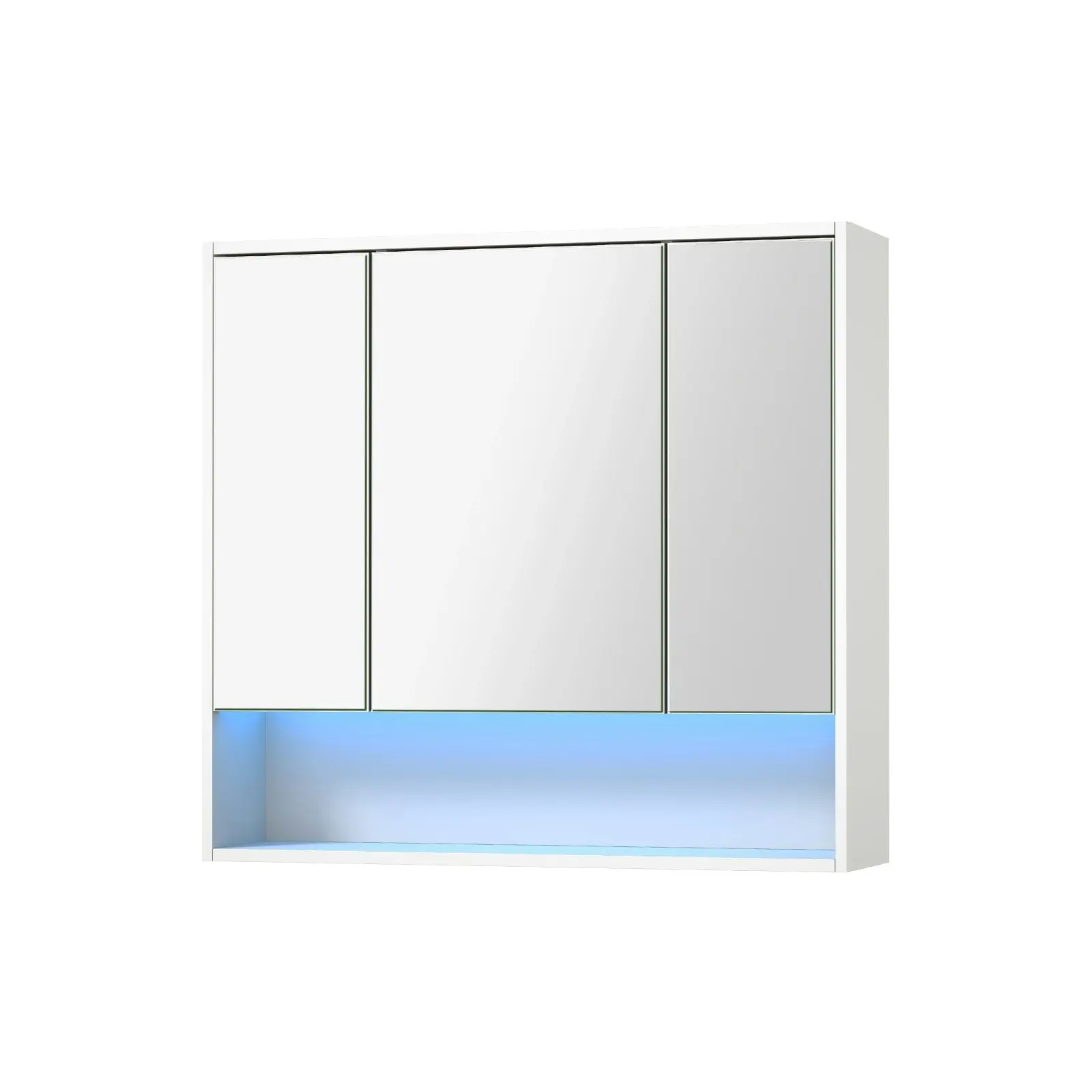 Welba Bathroom Mirror Cabinet LED Light Medicine Shaving Wall Storage 900x750mm