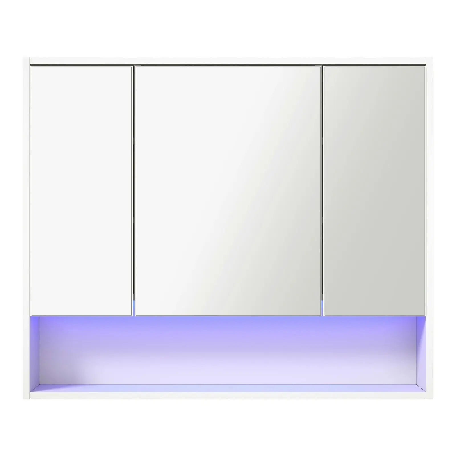 Welba Bathroom Mirror Cabinet LED Light Medicine Shaving Wall Storage 900x750mm