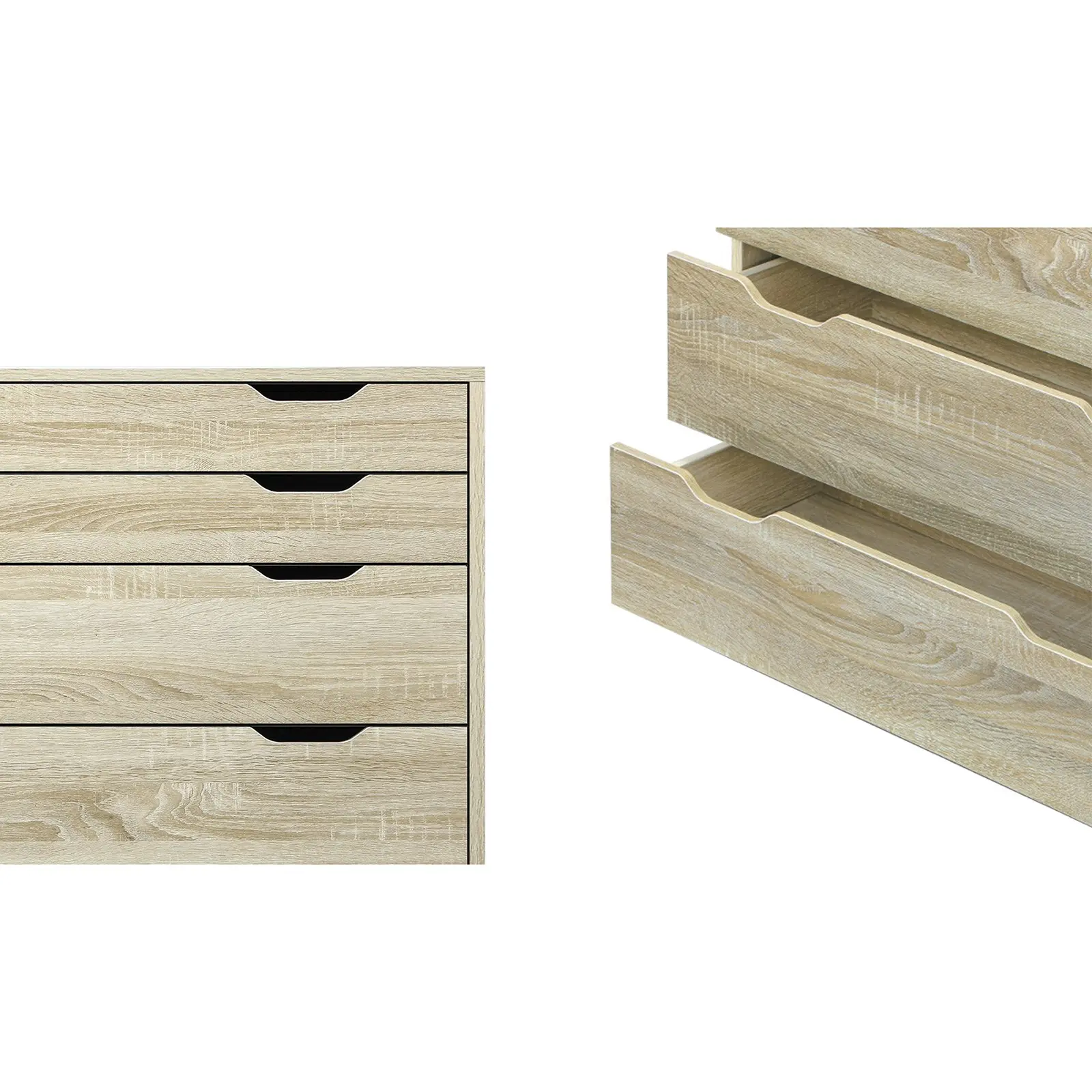 Oikiture 6 Chest of Drawers Tallboy Wooden Natural PMA