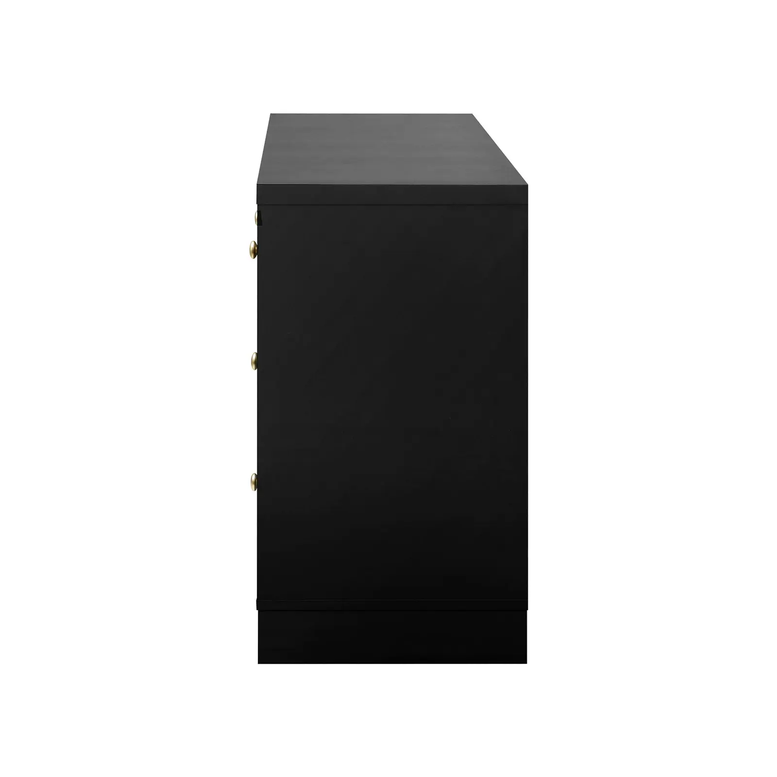 Oikiture 7 Chest of Drawers Tallboy Black Hamptons