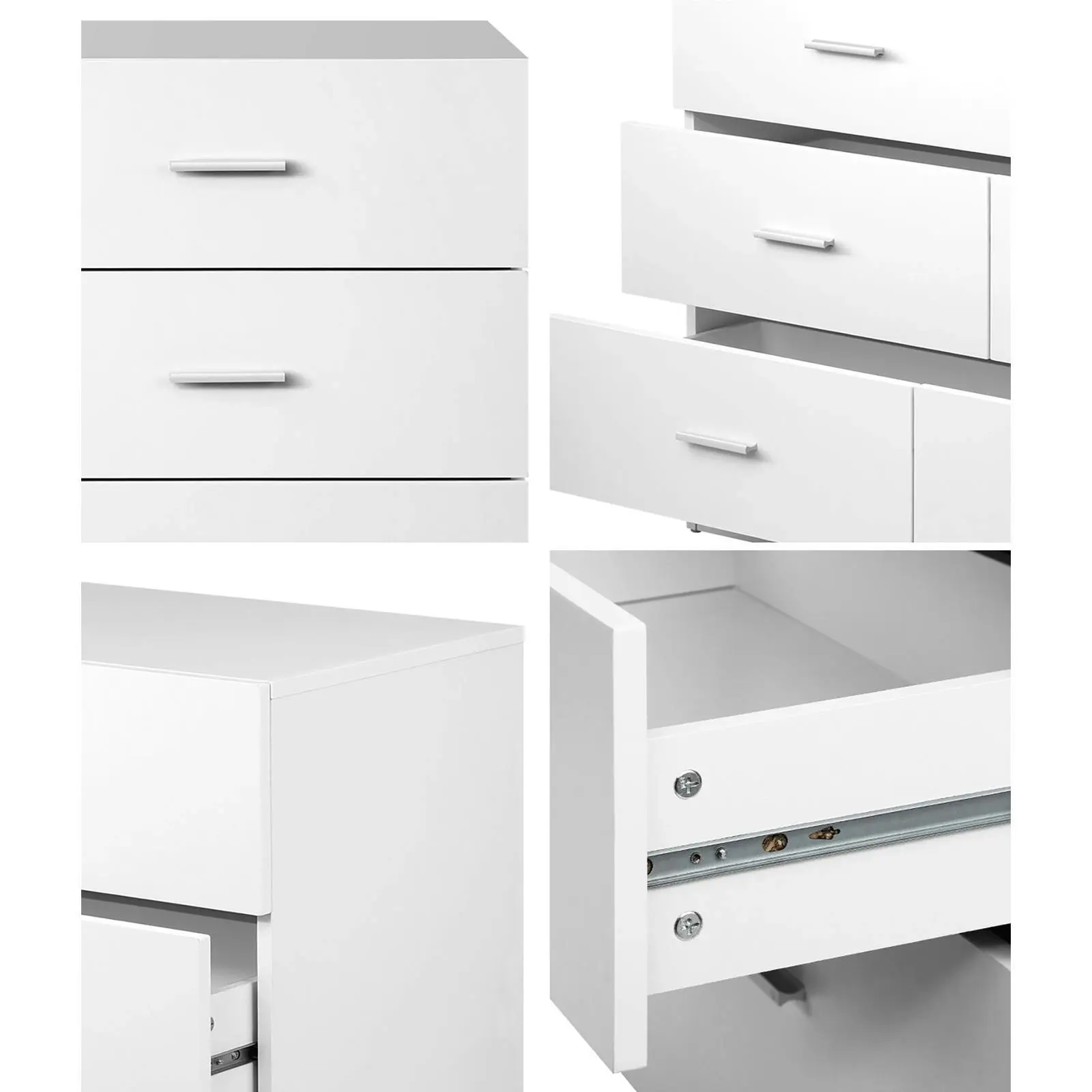 Oikiture 6 Chest of Drawers Tallboy Dresser Table Lowboy Storage Cabinet White