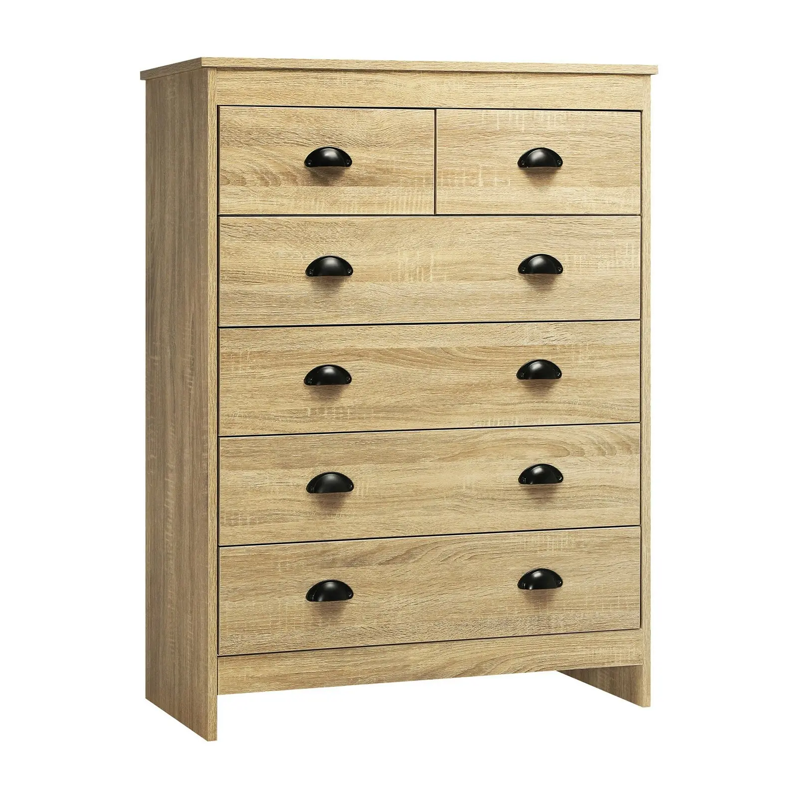 Oikiture Tallboy 6 Chest of Drawers Wooden KUKA