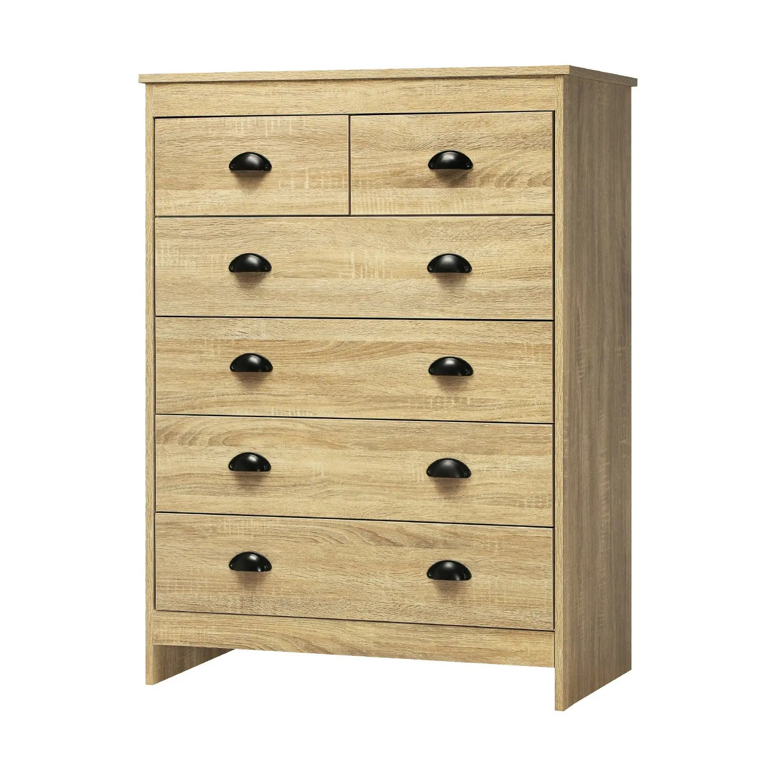 Oikiture Tallboy 6 Chest of Drawers Wooden KUKA