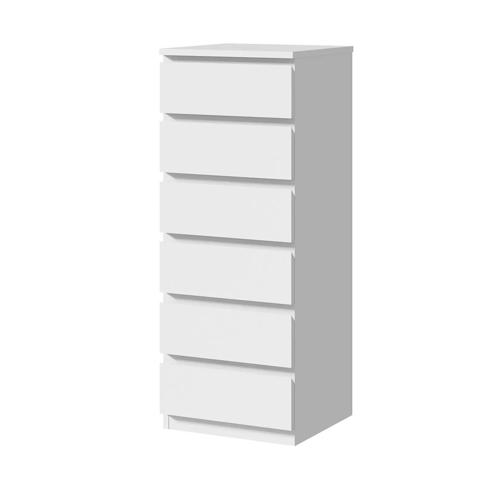 Oikiture 6 Chest of Drawers Tallboy Dresser Table Storage Cabinet Bedroom White