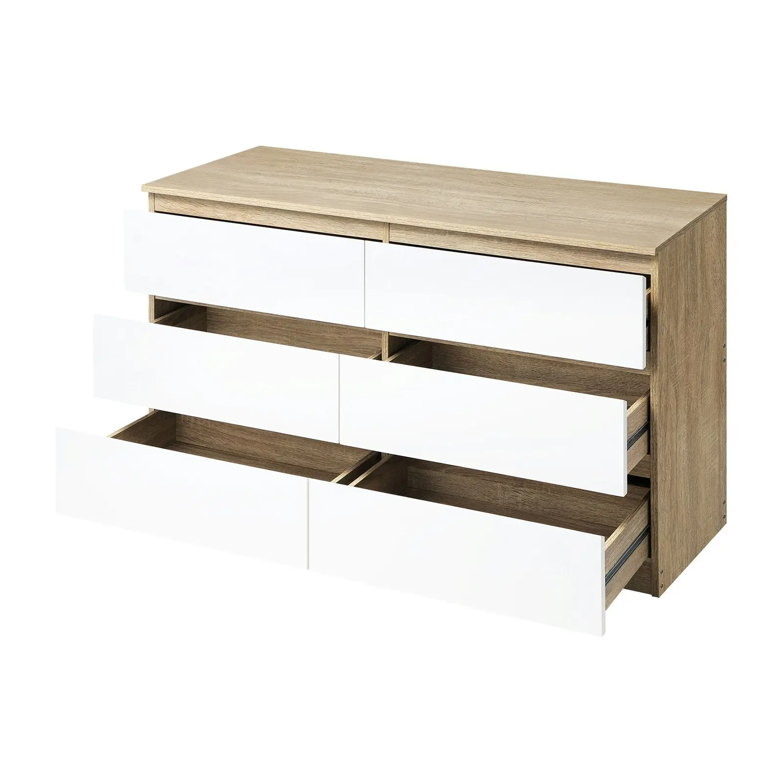 Oikiture 6 Chest of Drawers Tallboy White PURI