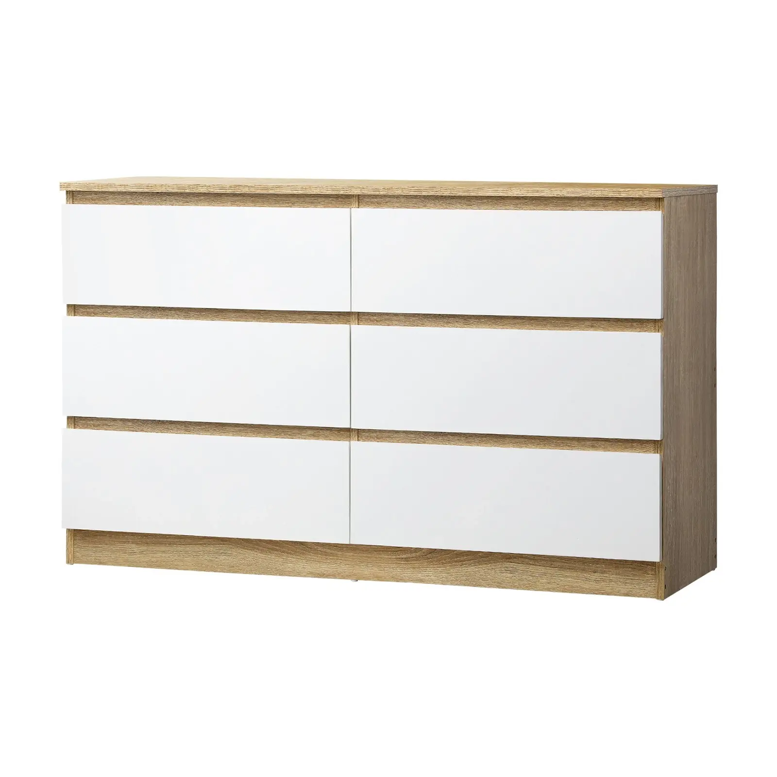 Oikiture 6 Chest of Drawers Tallboy White PURI