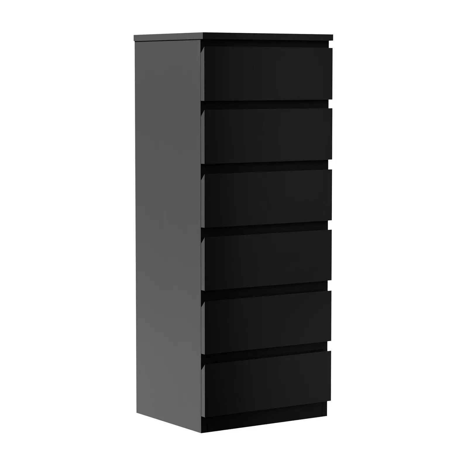 Oikiture 6 Chest of Drawers Tallboy Dresser Table Storage Cabinet Bedroom Black