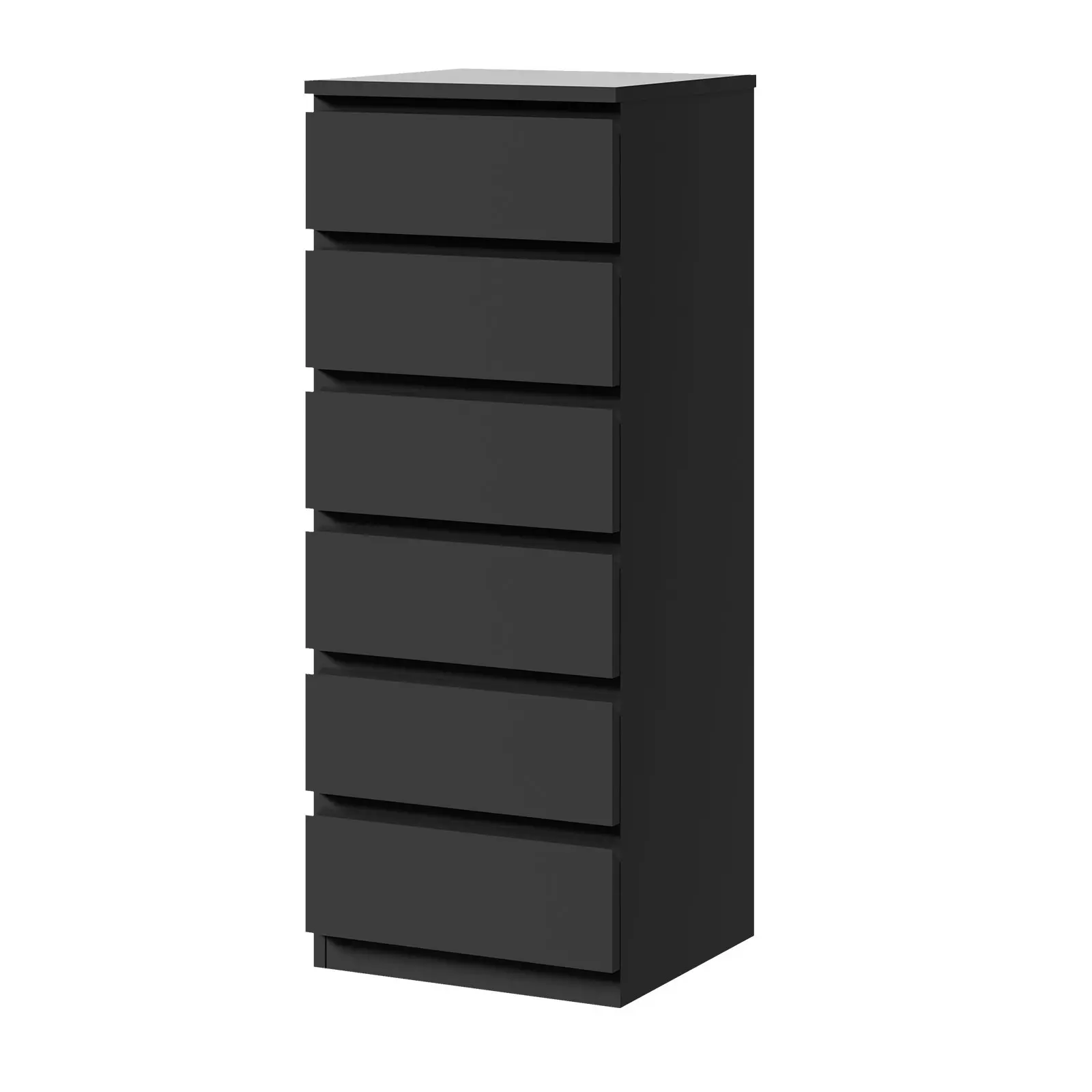 Oikiture 6 Chest of Drawers Tallboy Dresser Table Storage Cabinet Bedroom Black