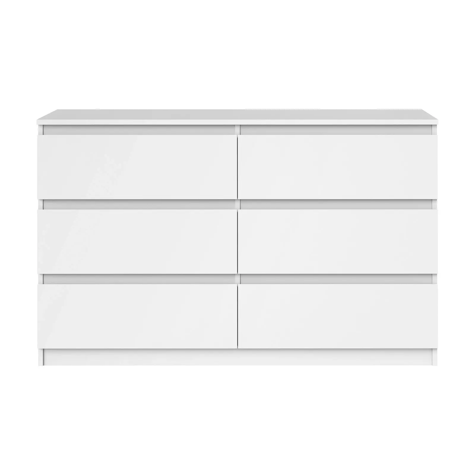 Oikiture 6 Chest of Drawers Lowboy Storage Cabinet Dresser Table Bedroom White