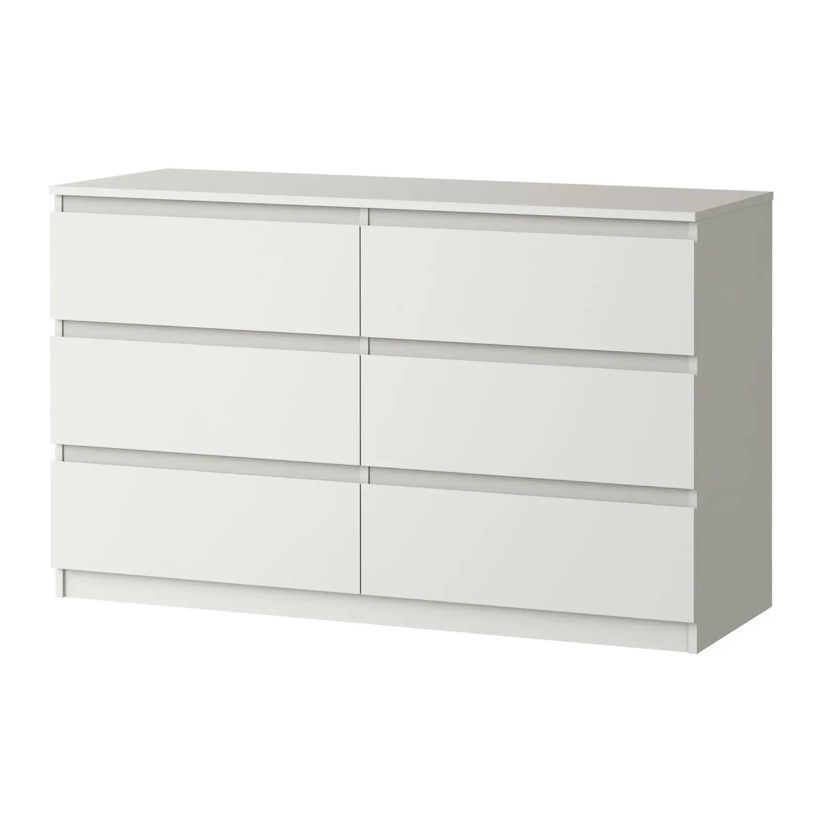 Oikiture 6 Chest of Drawers Lowboy Storage Cabinet Dresser Table Bedroom White