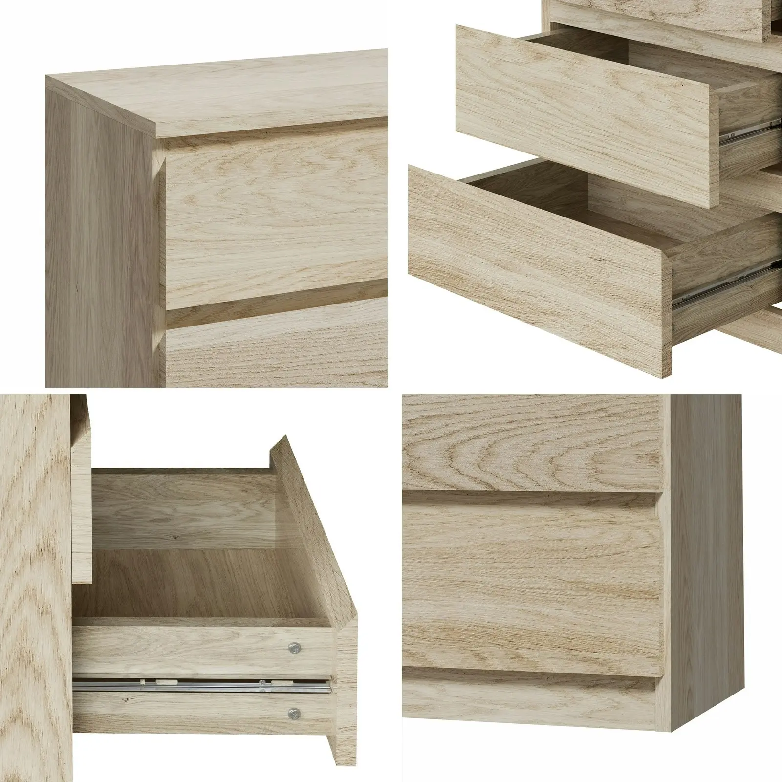 Oikiture 6 Chest of Drawers Tallboy Dresser Table Storage Cabinet Bedroom Natural