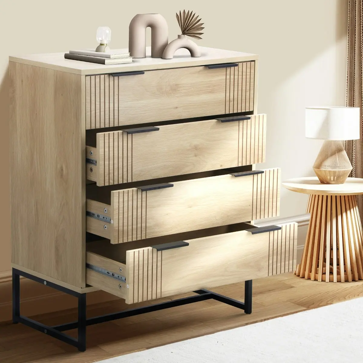 Oikiture 4 Chest of Drawers Natural LINE