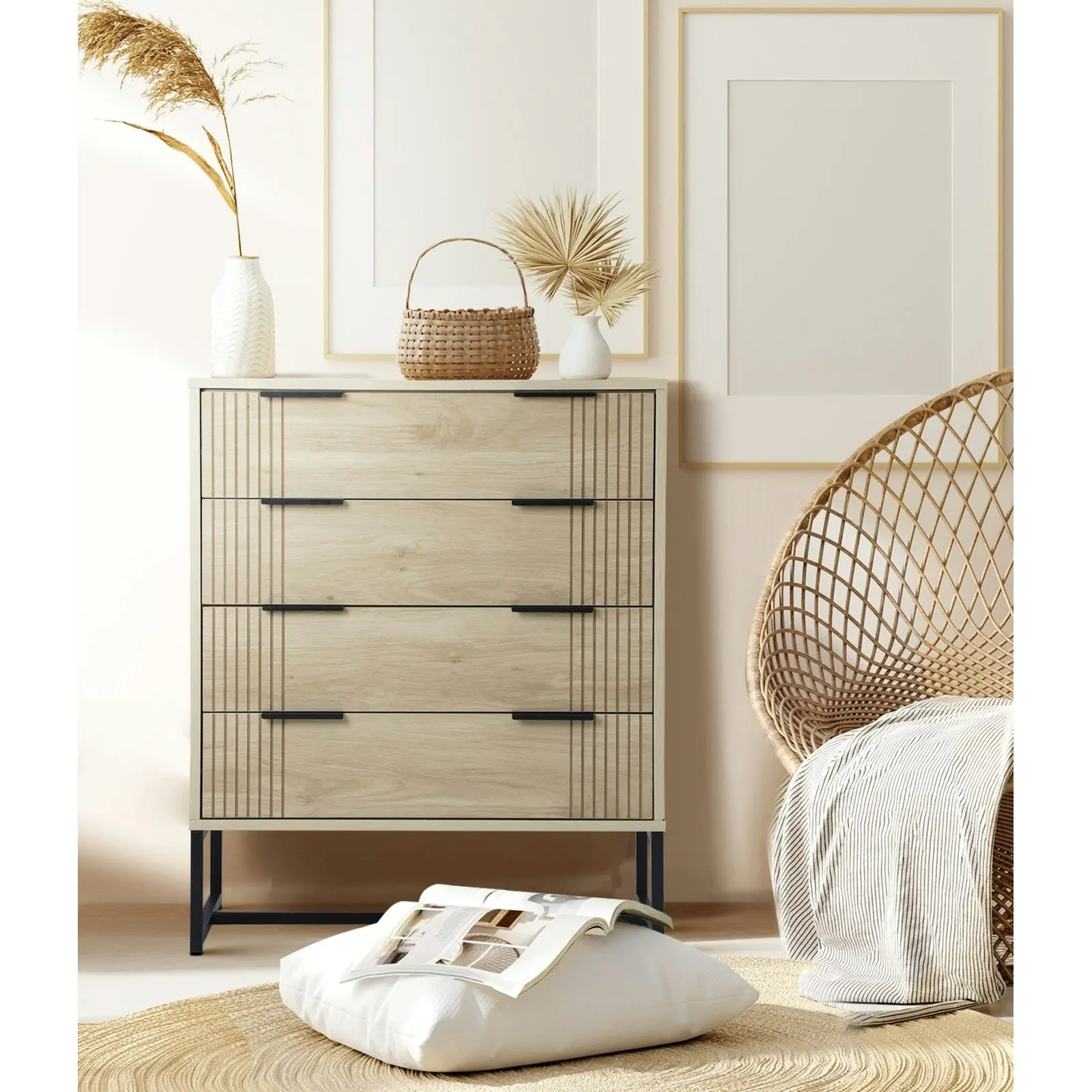 Oikiture 4 Chest of Drawers Natural LINE