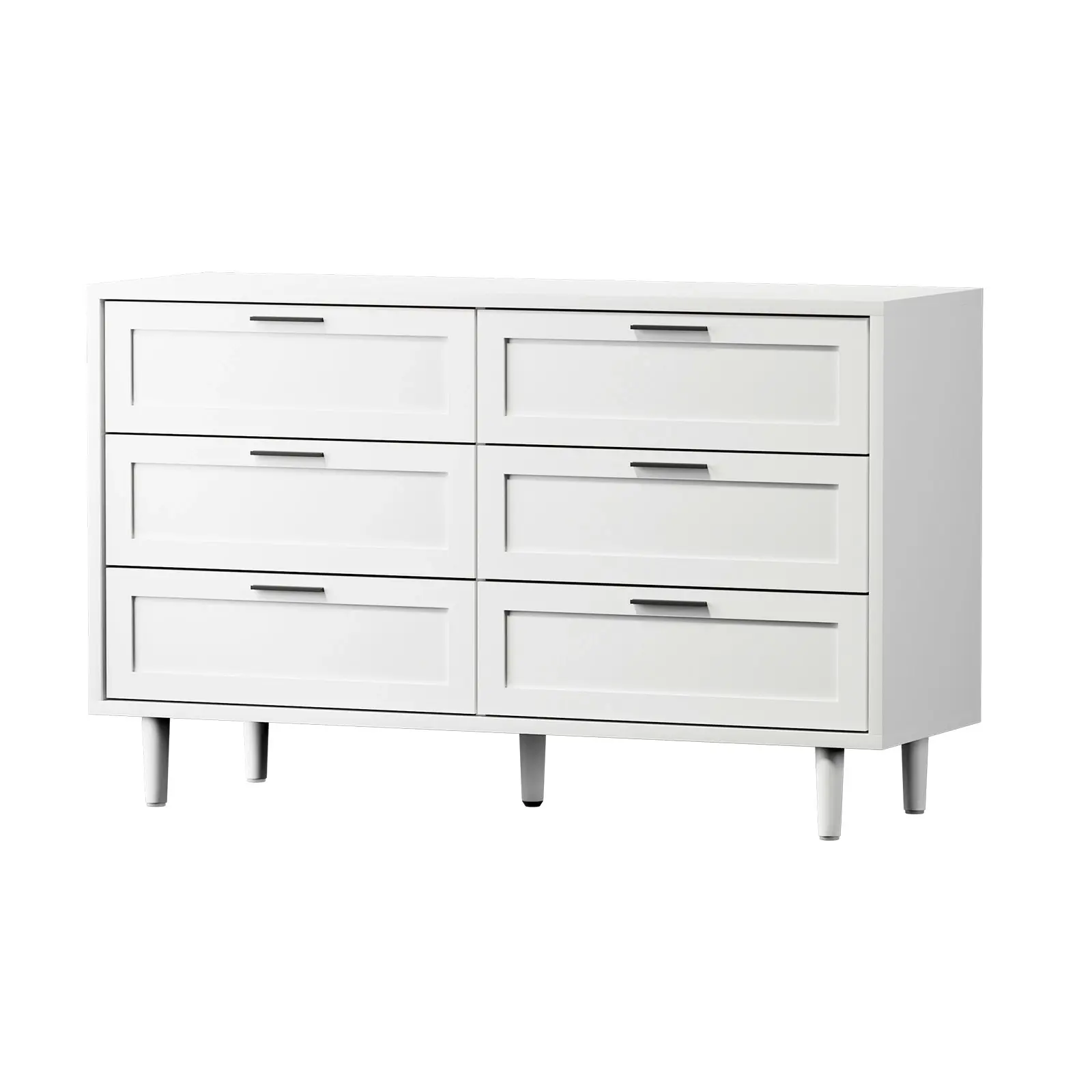 Oikiture 6 Chest of Drawers Dresser Chest Storage Cabinet Tallboy White