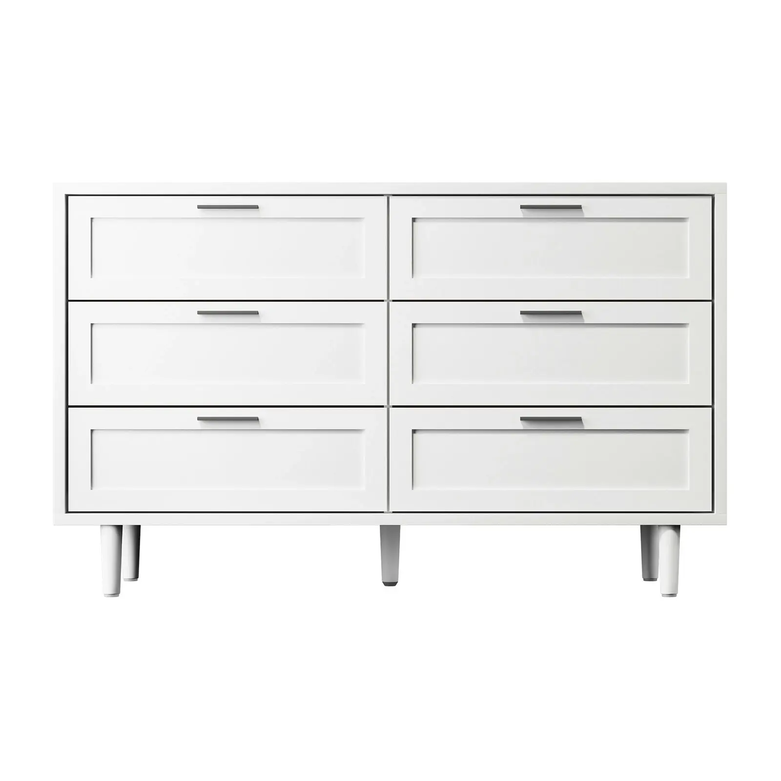 Oikiture 6 Chest of Drawers Dresser Chest Storage Cabinet Tallboy White