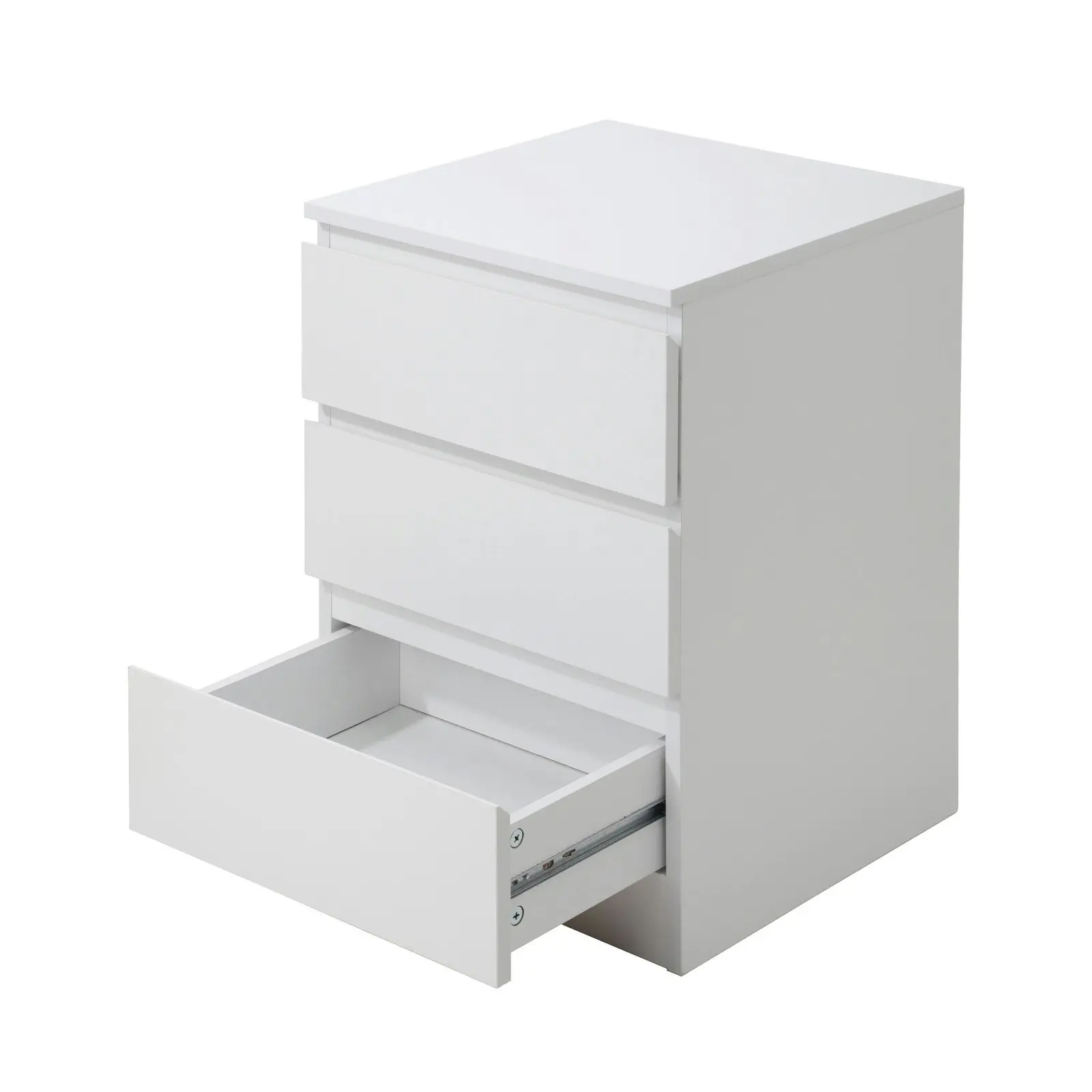 Oikiture Bedside Tables Set of 2 Side Table Storage Cabinet Nightstand White