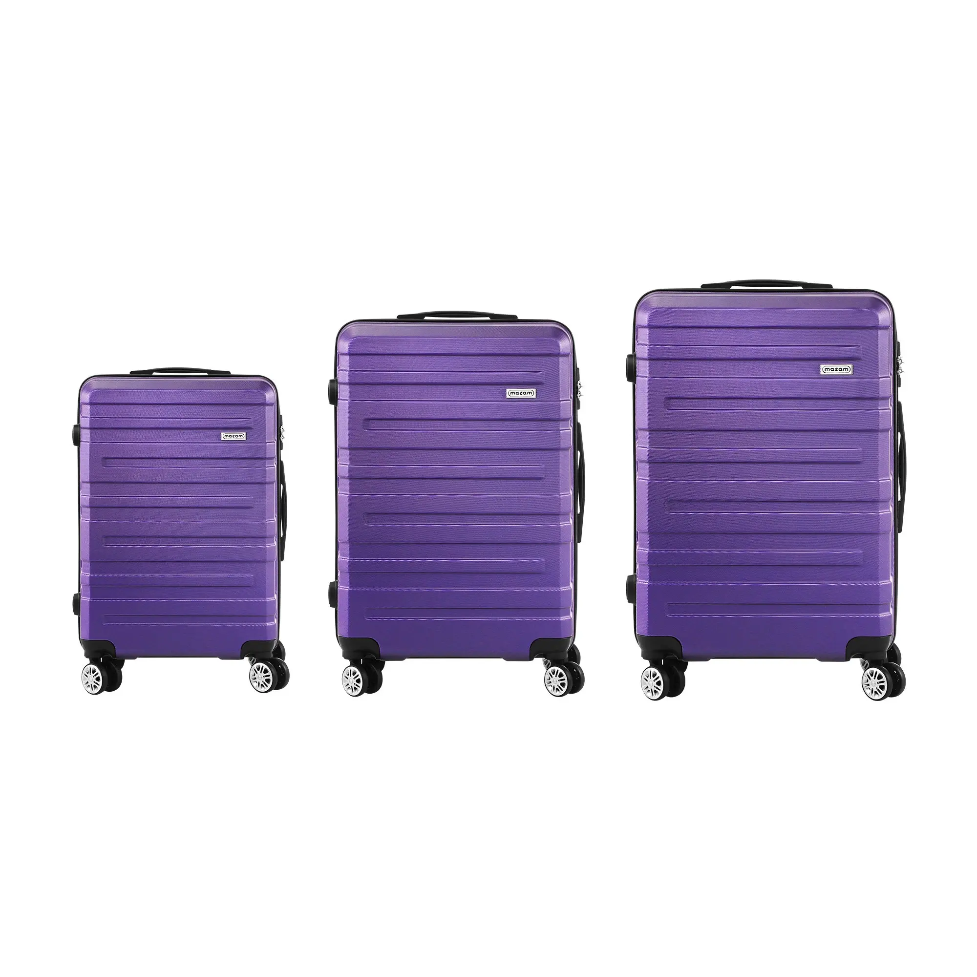 Mazam 3PCS Luggage Suitcase Trolley Set Travel TSA Lock Storage Hard Case Purple