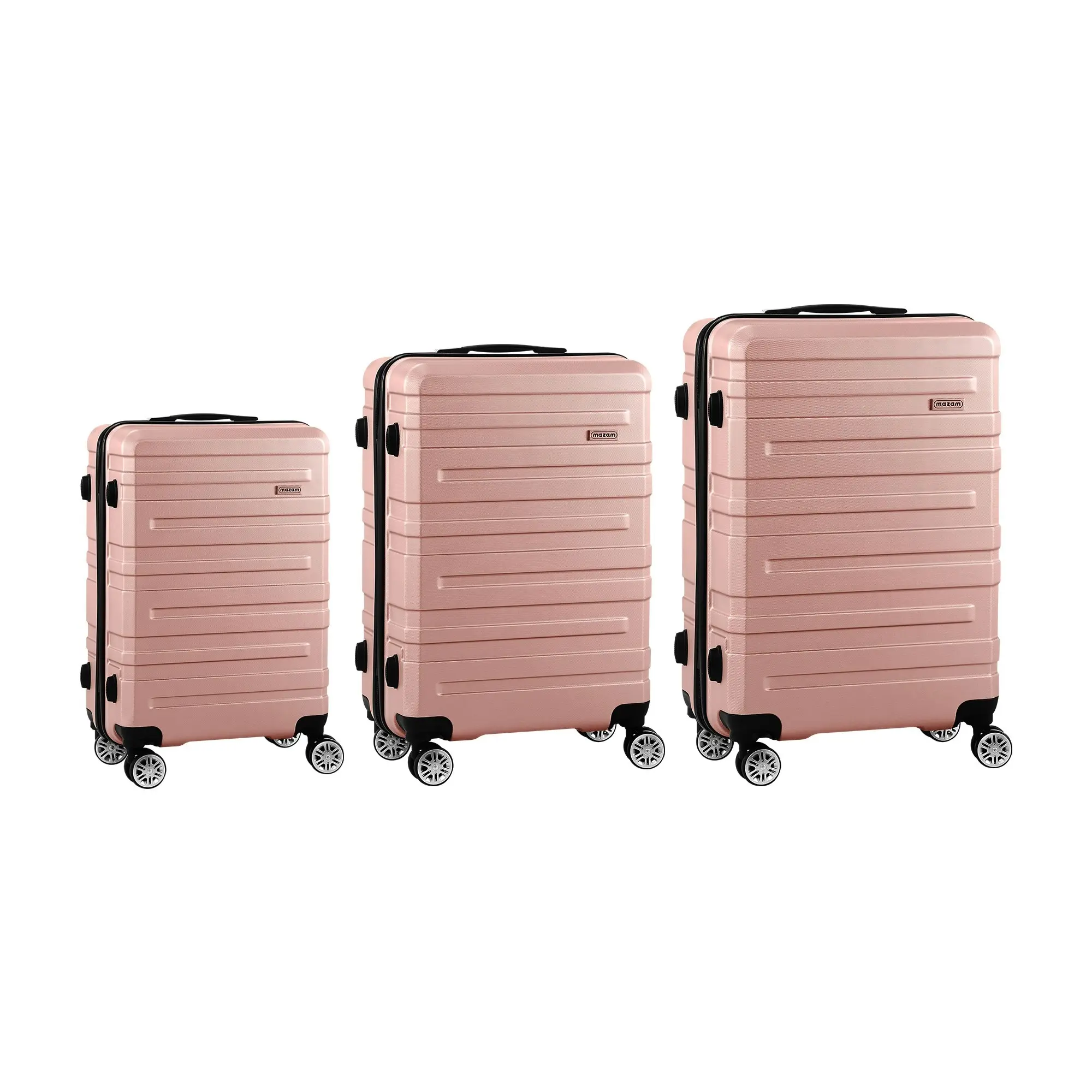 Mazam 3PCS Luggage Suitcase Trolley Set Travel TSA Lock Storage Hard Case Pink