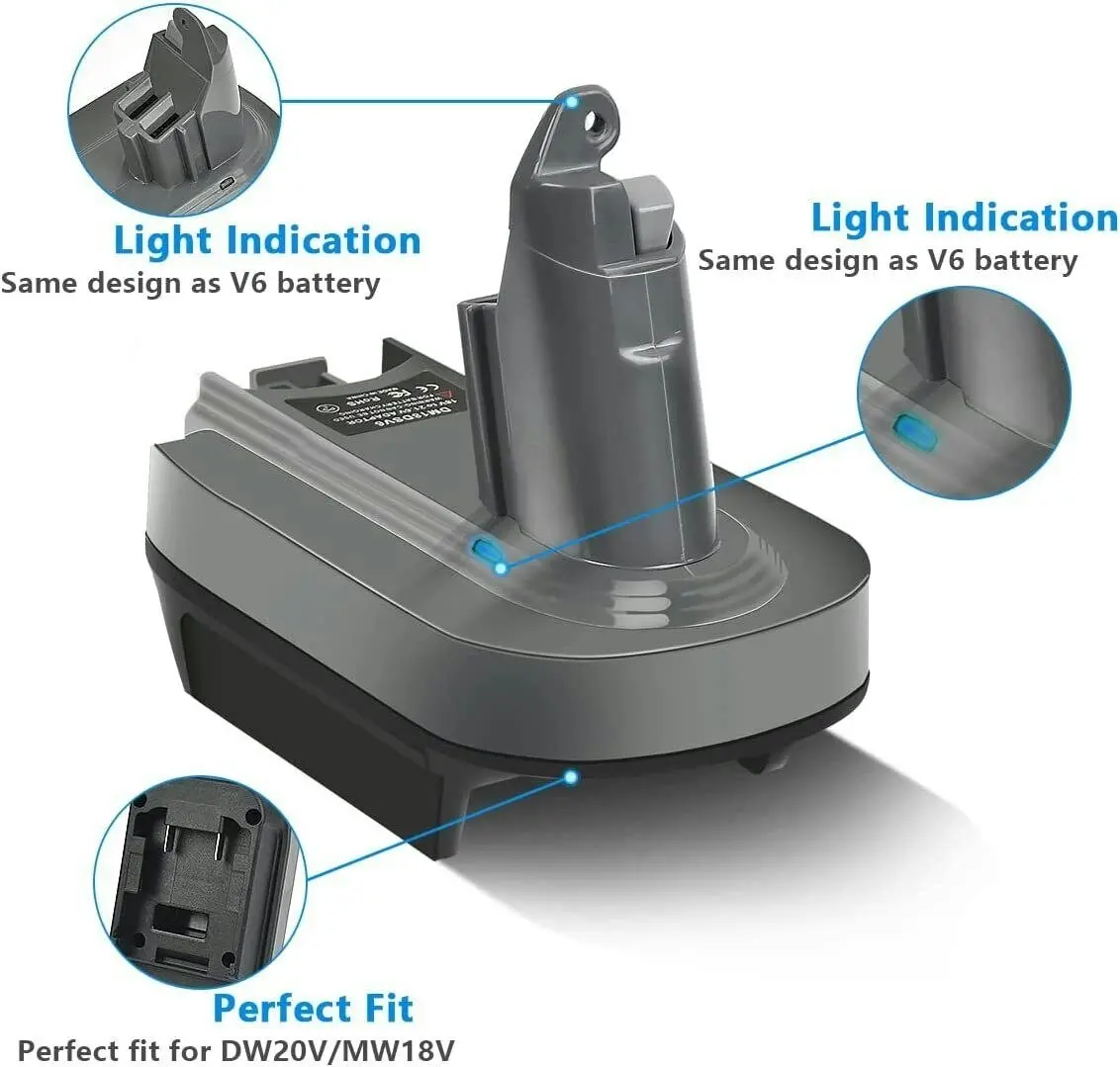 Bosch Milwaukee DeWalt Adapter Convert To Dyson V6