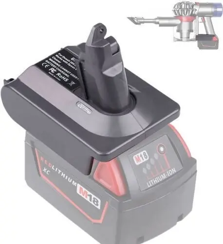 Bosch Milwaukee DeWalt Adapter Convert To Dyson V6