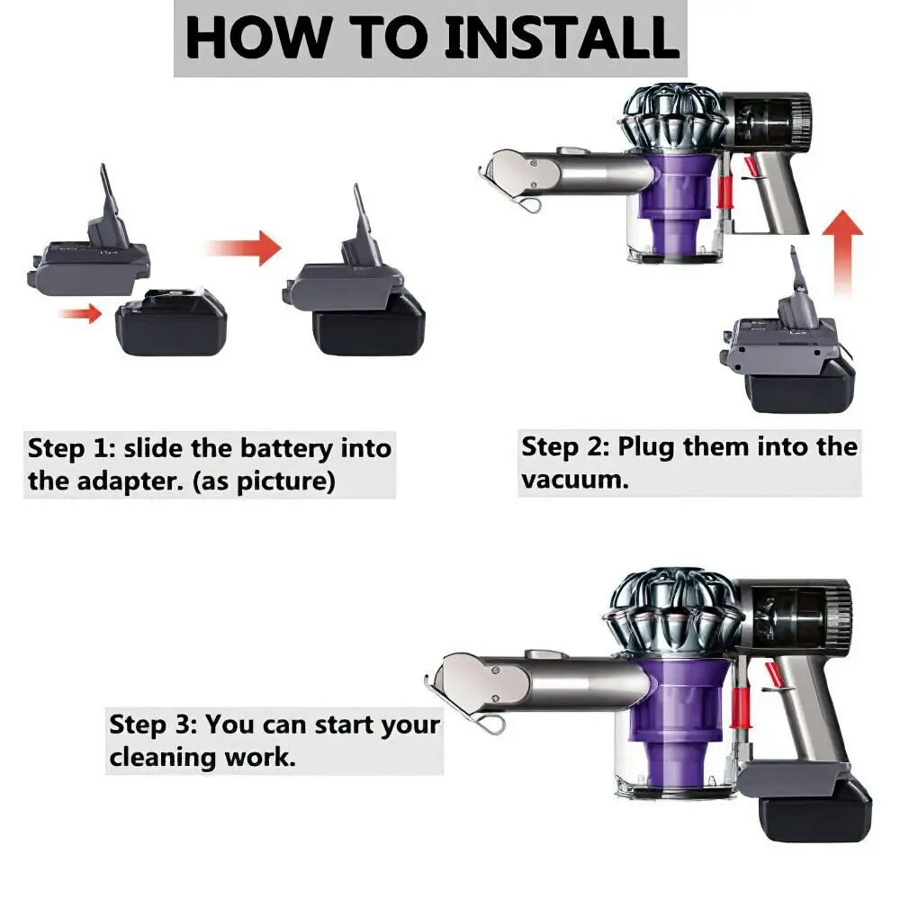 Battery Adapter for Milwaukee & Dewalt 18v Battery Converter TO Dyson V7 / V8 Series