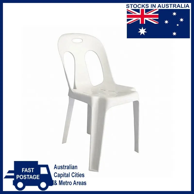 CafePro Plastic Chair White Pipee with Durable Polypropylene Construction