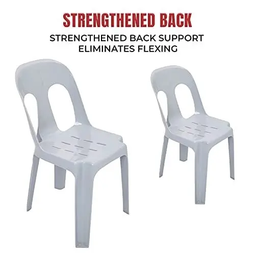 CafePro Plastic Chair White Pipee with Durable Polypropylene Construction