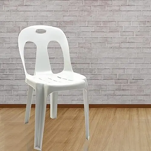 CafePro Plastic Chair White Pipee with Durable Polypropylene Construction