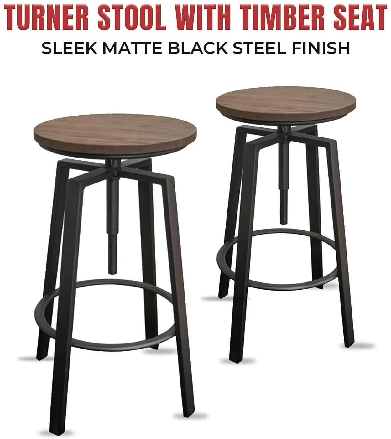 CafePro Turner  bar stool with swivel wood seat.