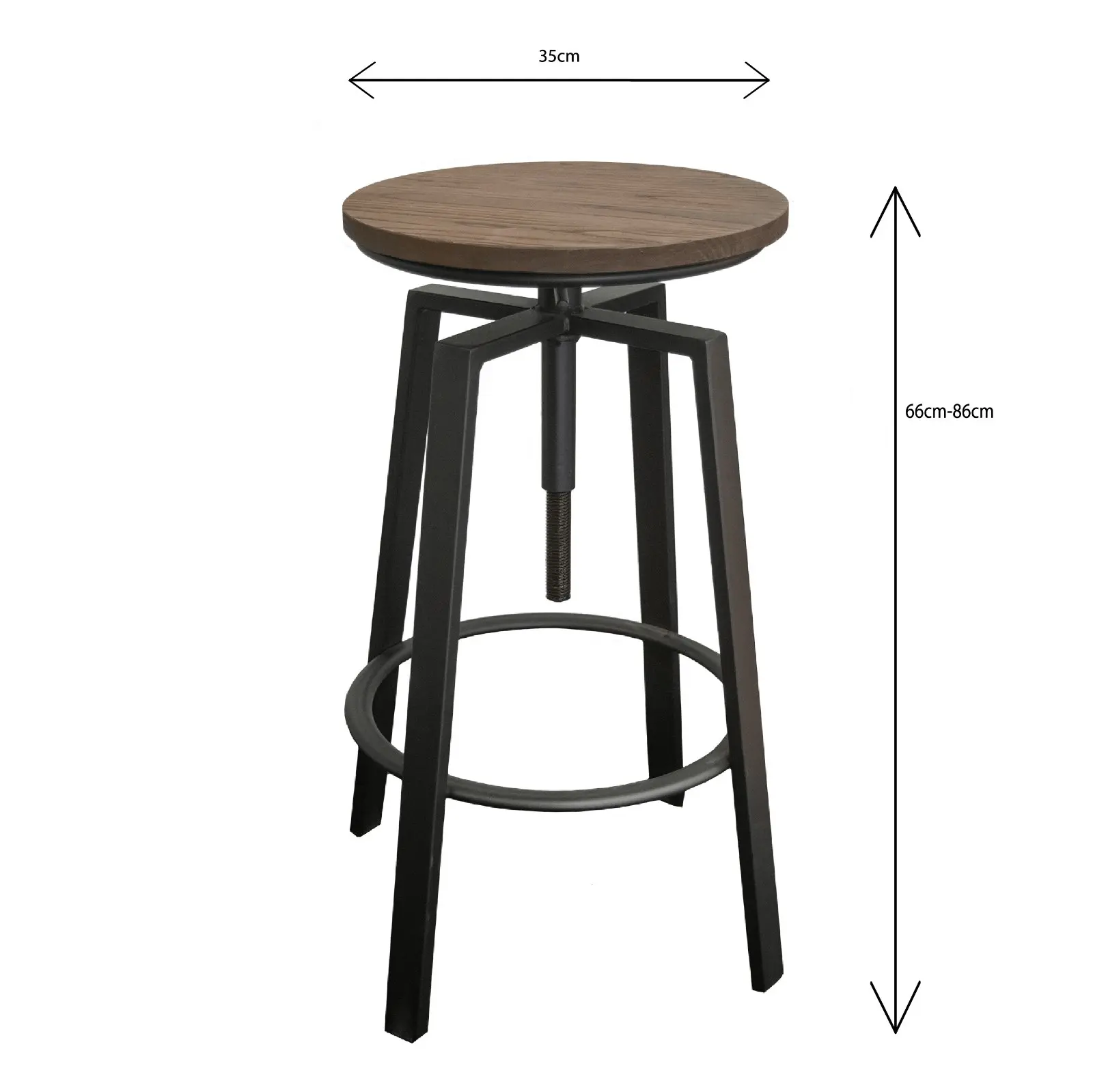 CafePro Turner  bar stool with swivel wood seat.