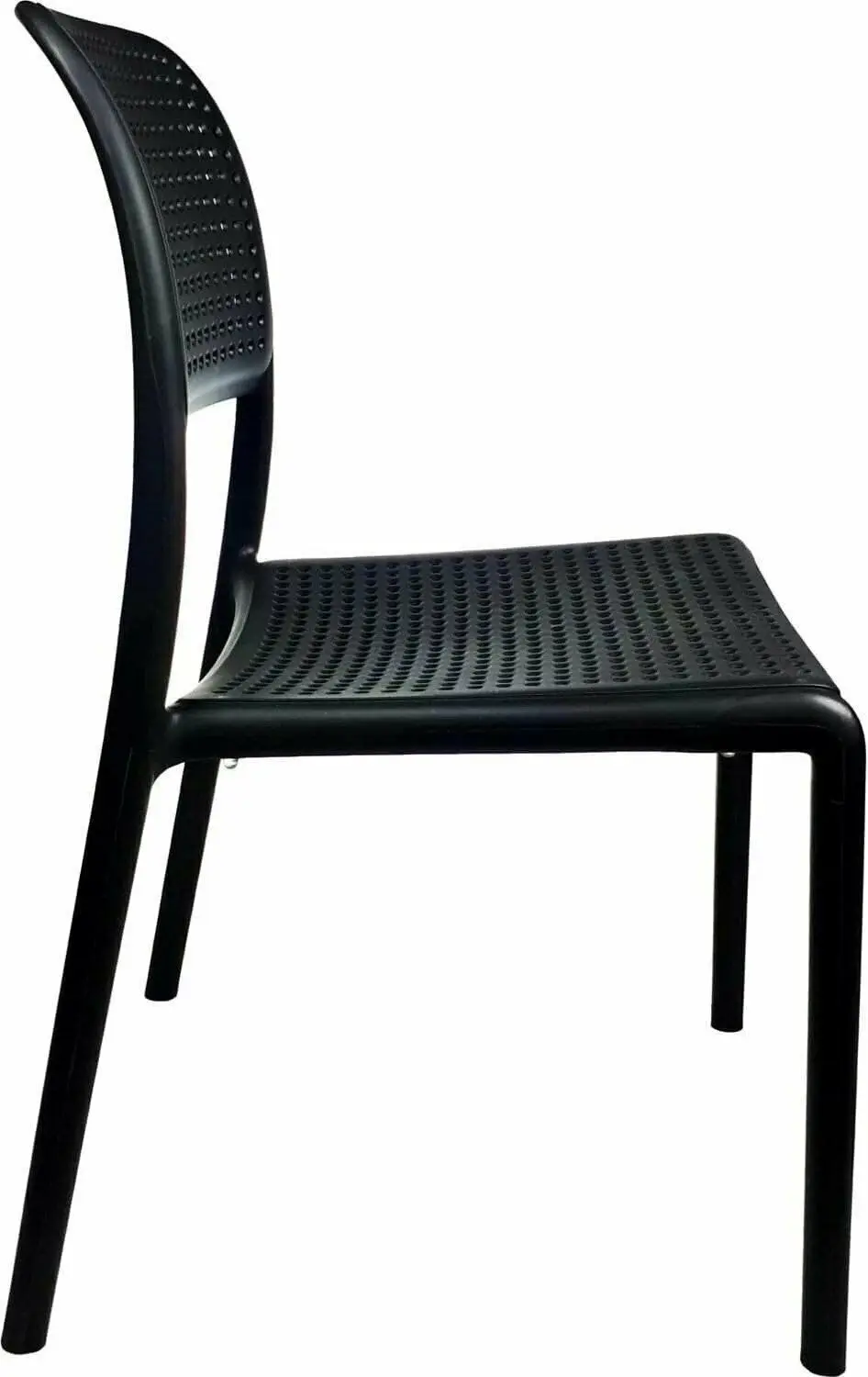 CafePro Bora Bristo Plastic Resin Chair, Polypropylene Easily Stackable, Matte Finish White and Black- 49cm(W) x 83cm(H) x 54cm(D)