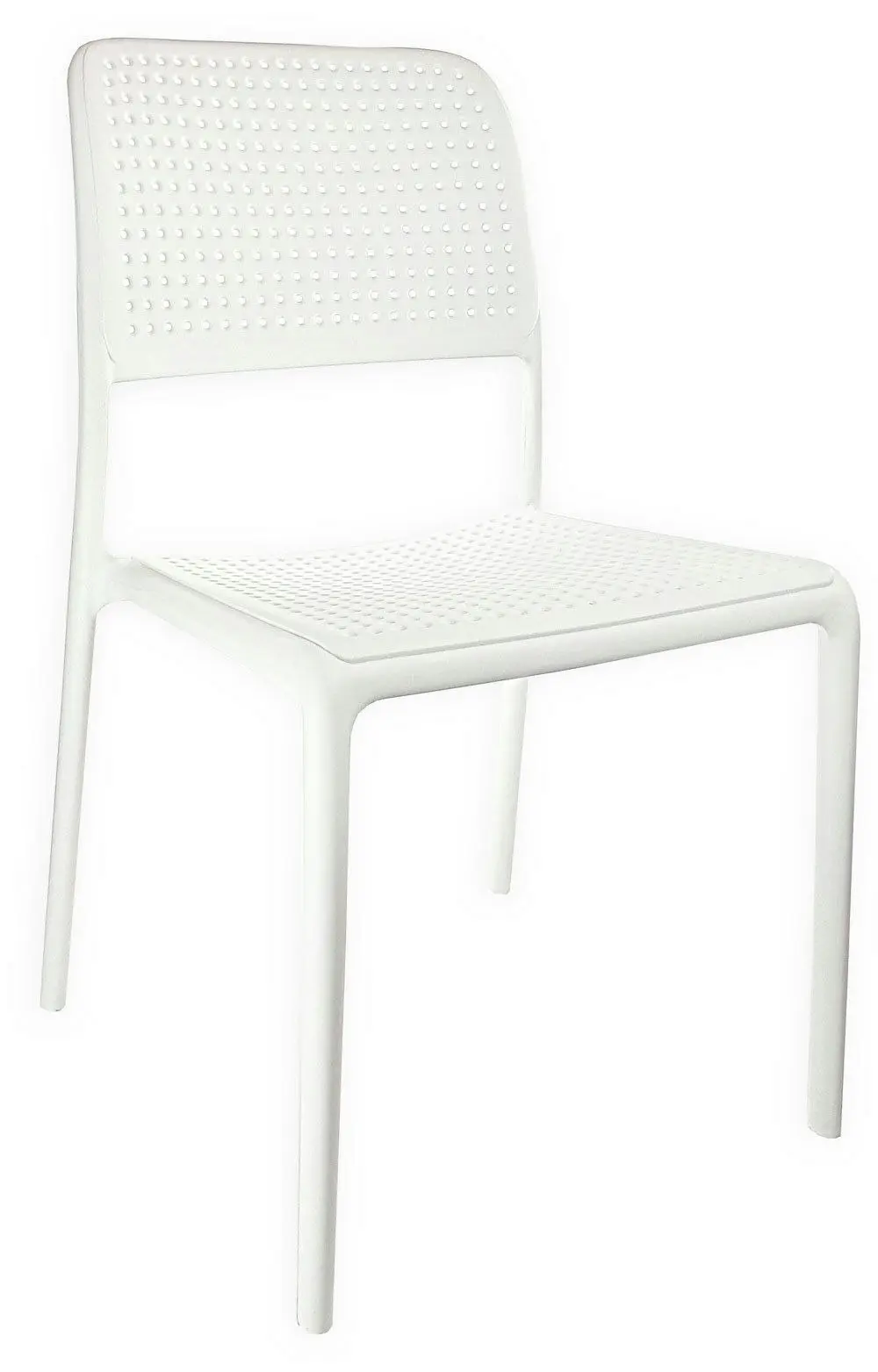 CafePro Bora Bristo Plastic Resin Chair, Polypropylene Easily Stackable, Matte Finish White and Black- 49cm(W) x 83cm(H) x 54cm(D)