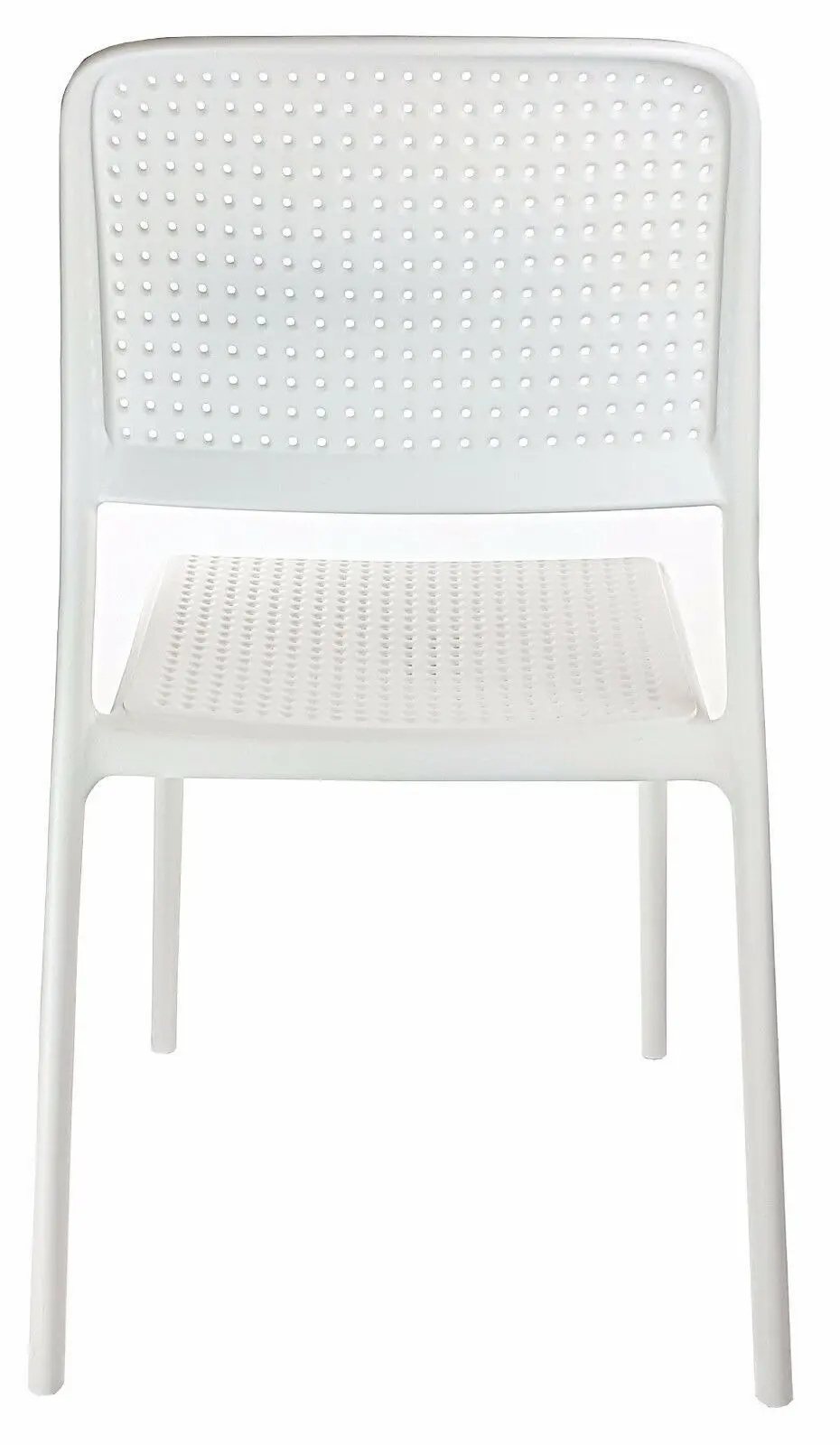 CafePro Bora Bristo Plastic Resin Chair, Polypropylene Easily Stackable, Matte Finish White and Black- 49cm(W) x 83cm(H) x 54cm(D)