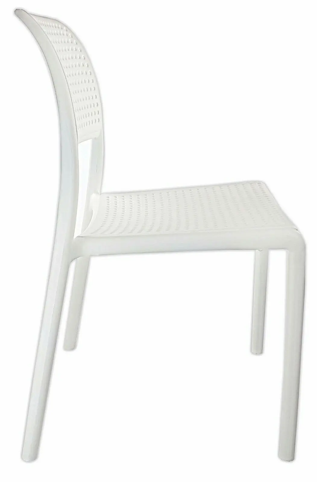 CafePro Bora Bristo Plastic Resin Chair, Polypropylene Easily Stackable, Matte Finish White and Black- 49cm(W) x 83cm(H) x 54cm(D)