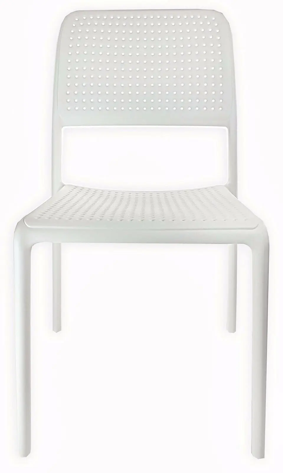 CafePro Bora Bristo Plastic Resin Chair, Polypropylene Easily Stackable, Matte Finish White and Black- 49cm(W) x 83cm(H) x 54cm(D)