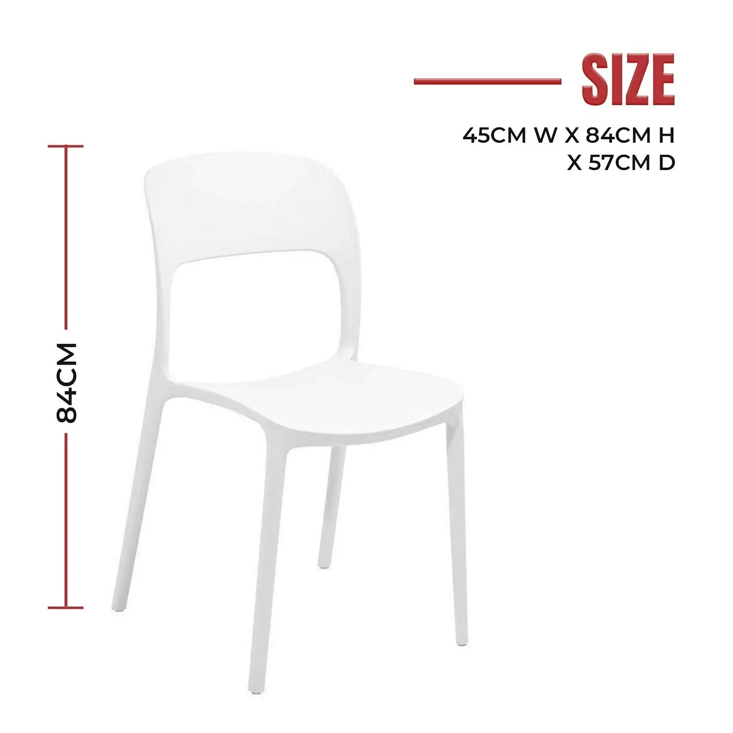 CafePro Gipsy Plastic Resin Chair, Polypropylene Easily Stackable, Matt Finish Armless Outdoor Furniture with Extra Durable and Heavy Weight Capacity