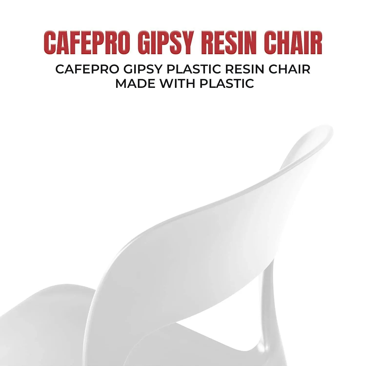 CafePro Gipsy Plastic Resin Chair, Polypropylene Easily Stackable, Matt Finish Armless Outdoor Furniture with Extra Durable and Heavy Weight Capacity