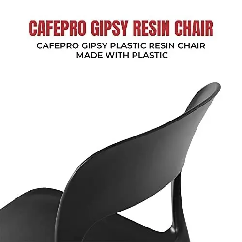 CafePro Gipsy Plastic Resin Chair, Polypropylene Easily Stackable, Matt Finish Armless Outdoor Furniture with Extra Durable and Heavy Weight Capacity