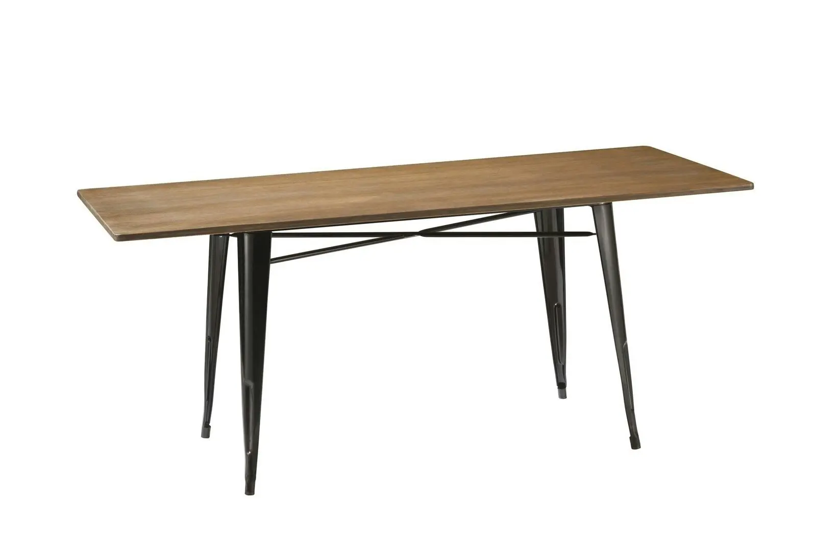 CafePro Tolix Bamboo Wood Rectangular Table with Rubber Feet-(140cm X 80cm X 75cm), Computer Desk, Coffee Table, Outdoor Furniture, Dining Table