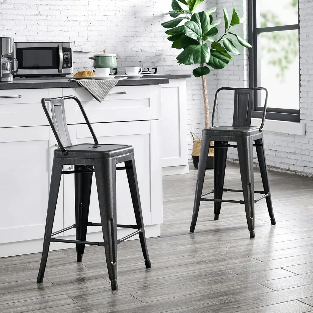 CafePro Replica Tolix Low Back Bar Café Stools 66cm, Home office chair, Kitchen Chair, Dining Stool, Vanity Chair, Breakfast Bar Stool