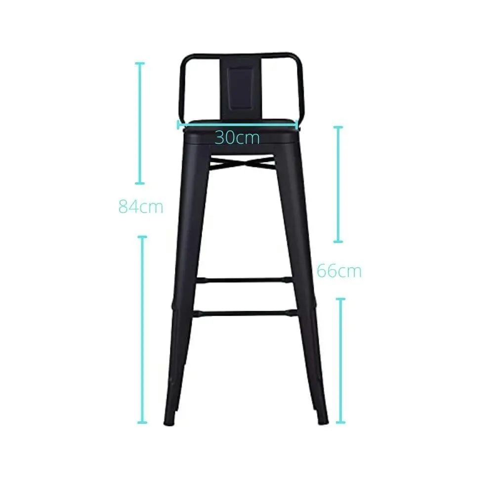 CafePro Replica Tolix Low Back Bar Café Stools 66cm, Home office chair, Kitchen Chair, Dining Stool, Vanity Chair, Breakfast Bar Stool