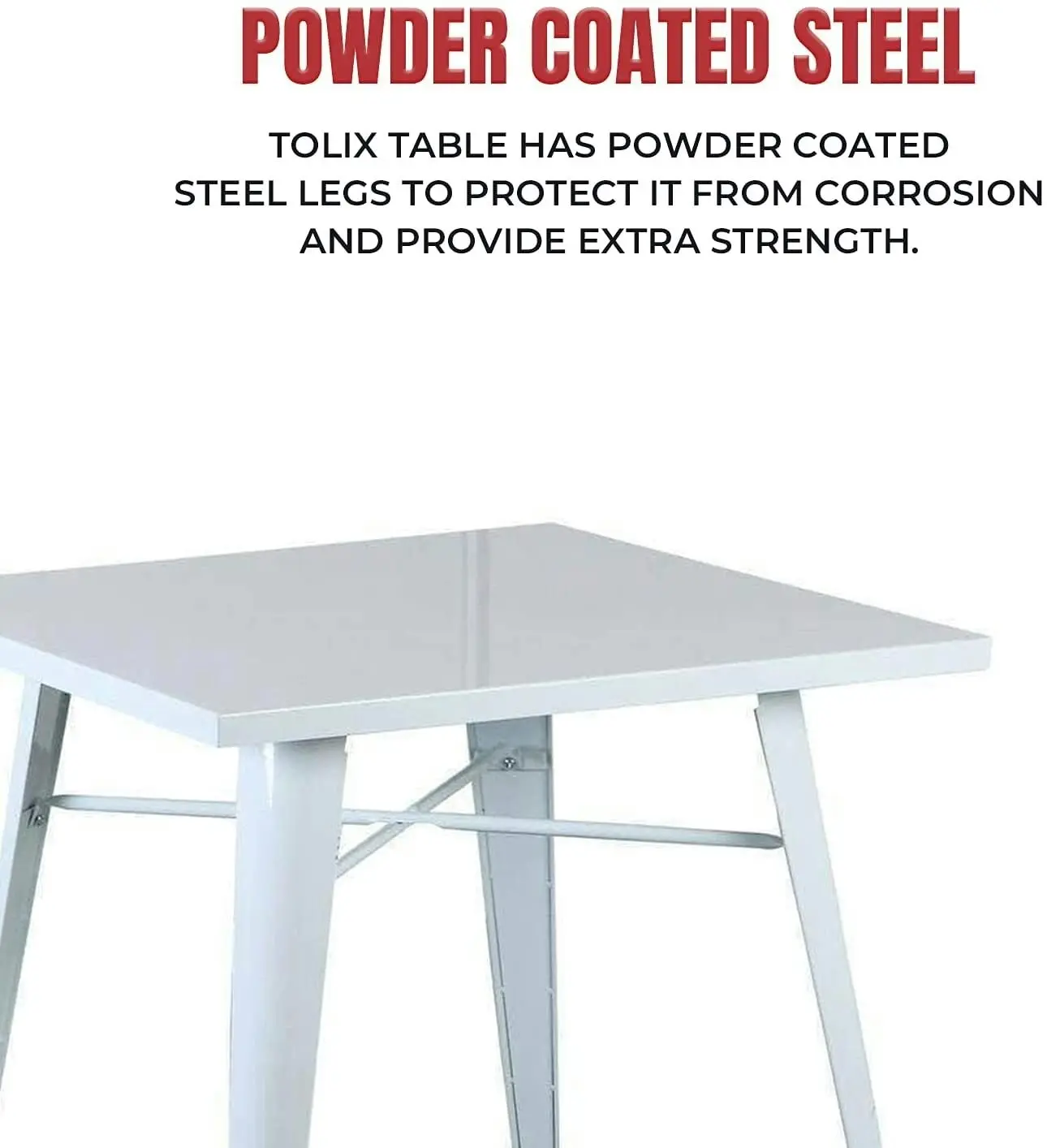 Cafe Pro Metal Steel Square Table (76Cm) for Food Court, Coffee Dining Table Convertible, Study Table, Bar Table, Computer Desk, Office Desk