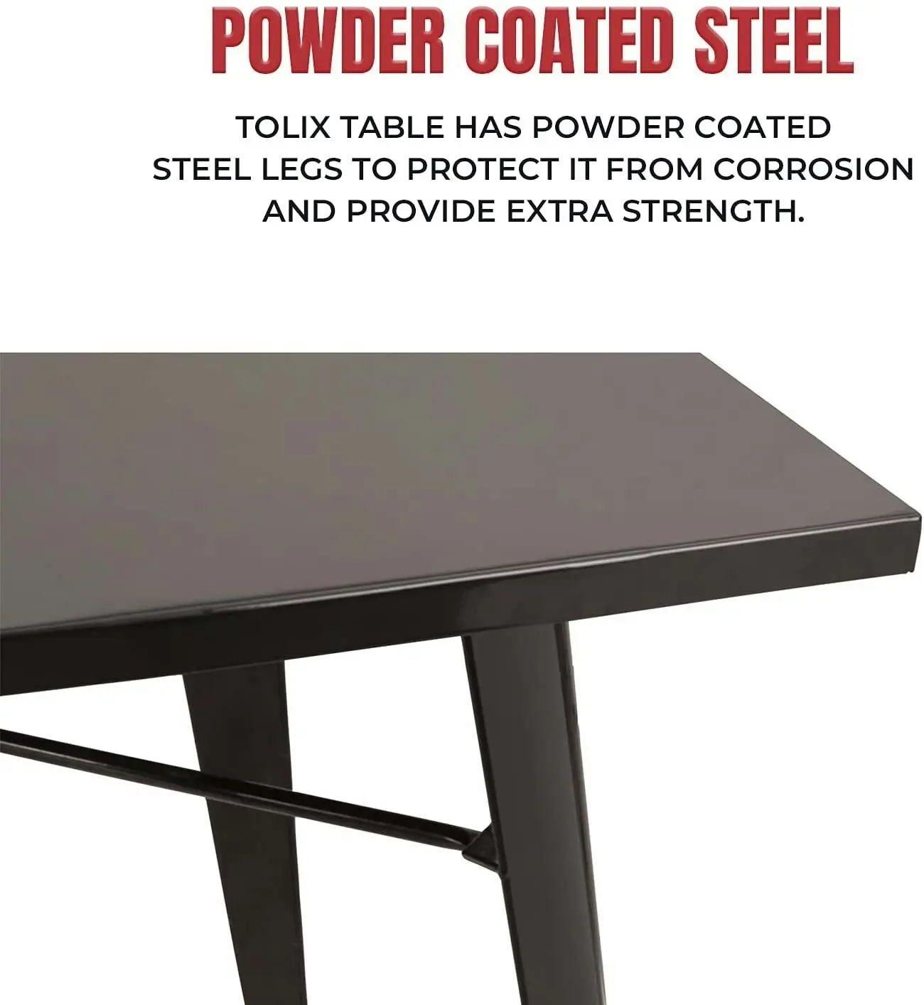 Cafe Pro Metal Steel Square Table (76Cm) for Food Court, Coffee Dining Table Convertible, Study Table, Bar Table, Computer Desk, Office Desk