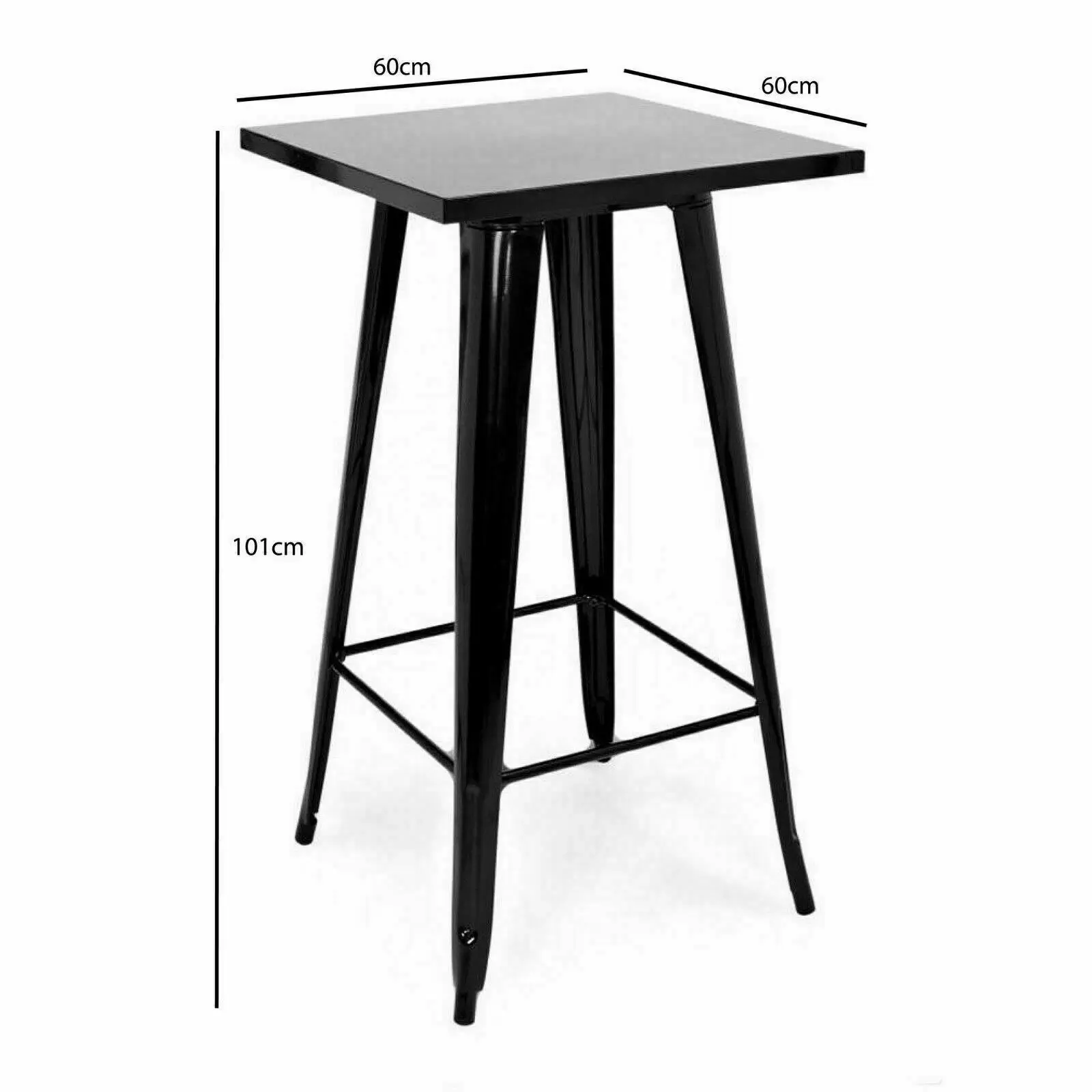 CafePro Tolix Metal Steel Square Table (101Cm x 60Cm x 60Cm) for Food Court, Coffee Dining Table Convertible, Study Table, Bar Table, Kitchen Table