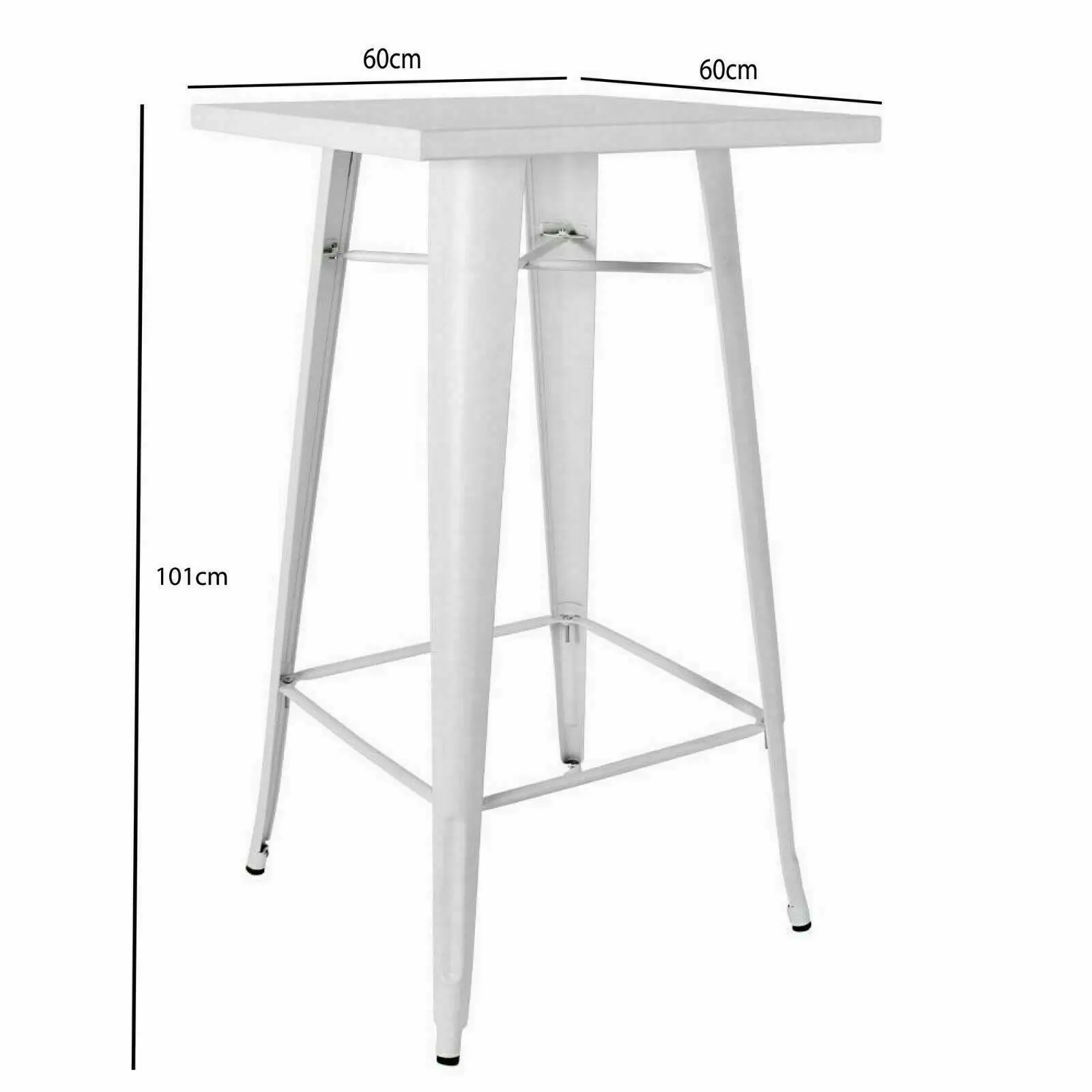 CafePro Tolix Metal Steel Square Table (101Cm x 60Cm x 60Cm) for Food Court, Coffee Dining Table Convertible, Study Table, Bar Table, Kitchen Table