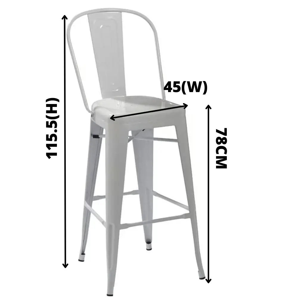 New Tolix High Back Dining Stools, Steel desk chair, dining set, high gaming chair, Bedroom Furniture